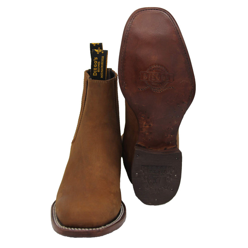 Men's Short Ankle Nubuck Leather Boots