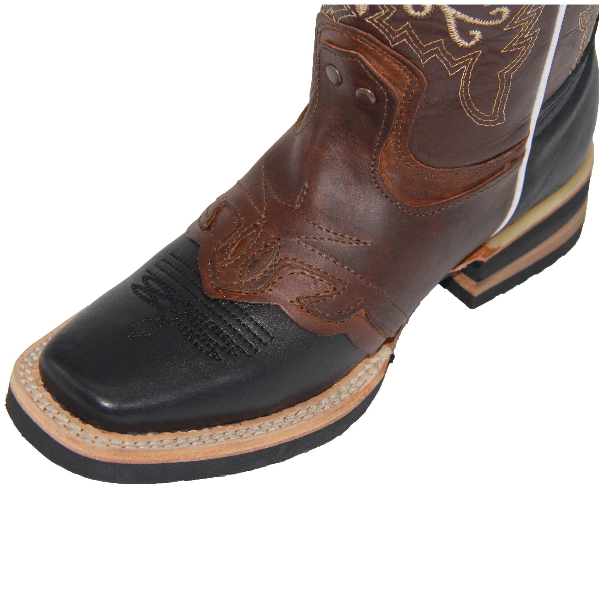 Kids Square Toe Studded Western Cowboy Boot