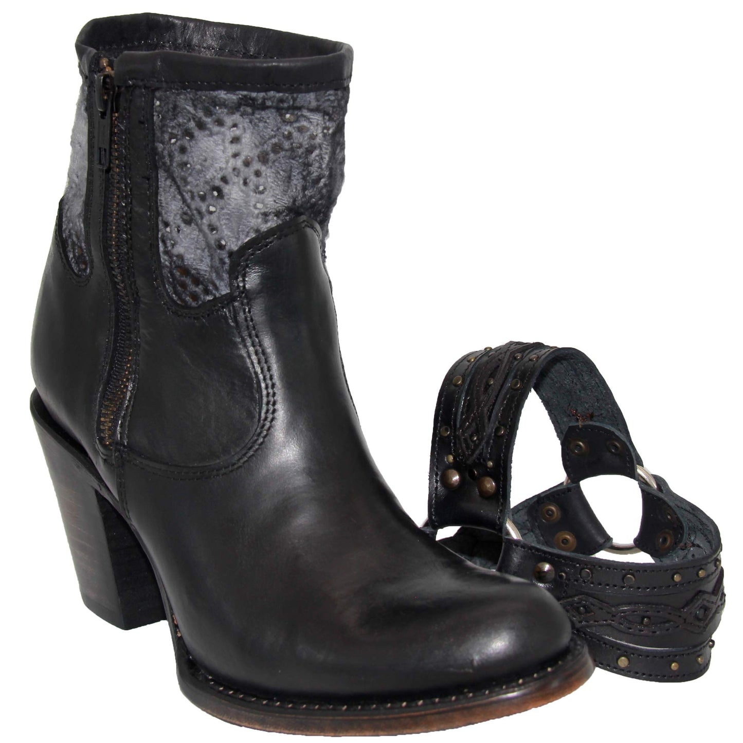 Women's Harness Short Ankle Cowgirl Boot