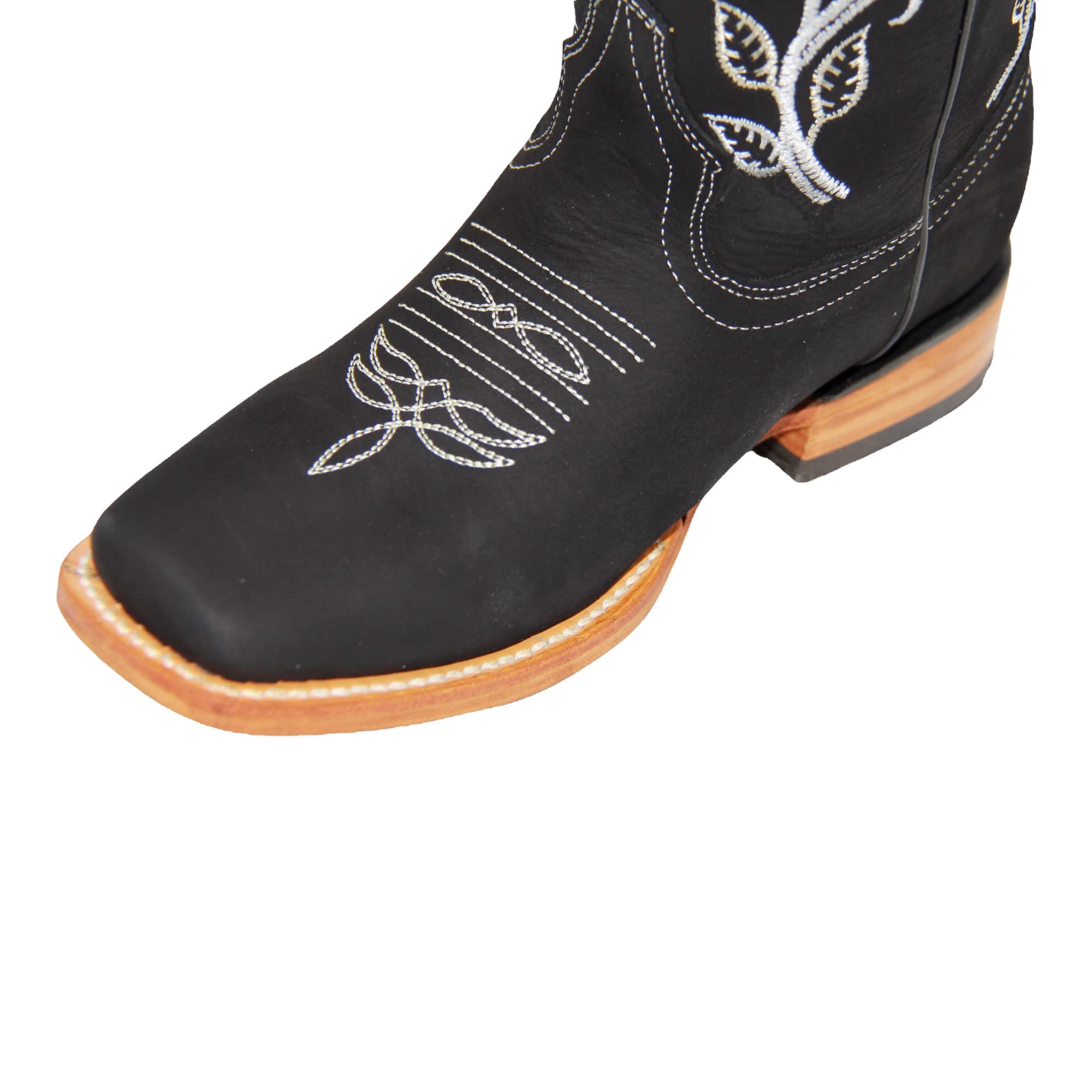 Women’s Square Toe Cowgirl Cowboy Boot Embroidered Floral Roses Western Boots Black