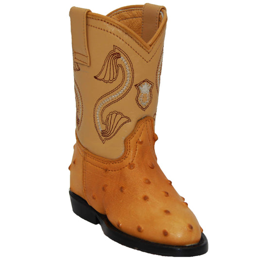 Kids Cowboy Boot Infant Toddler Ostrich Print Western Boot