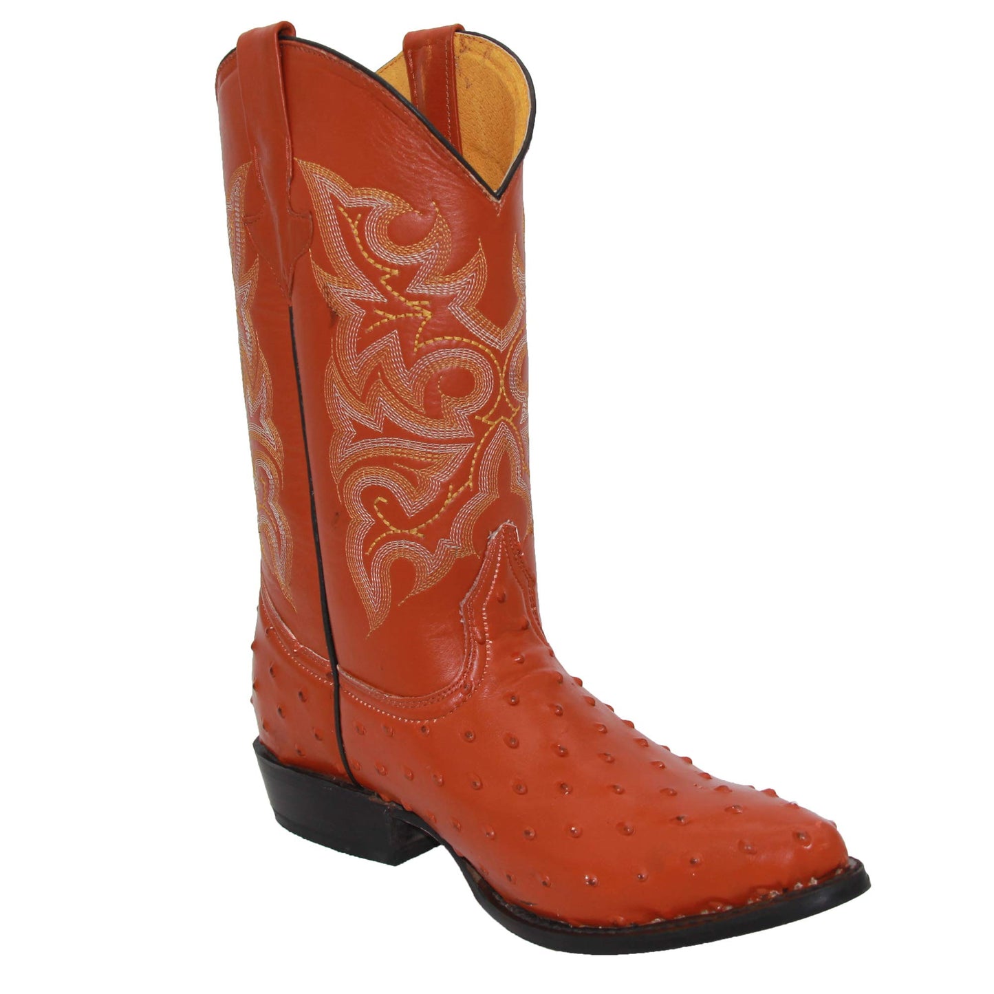 Men's Embossed Ostrich Quill Print Cowboy Boot