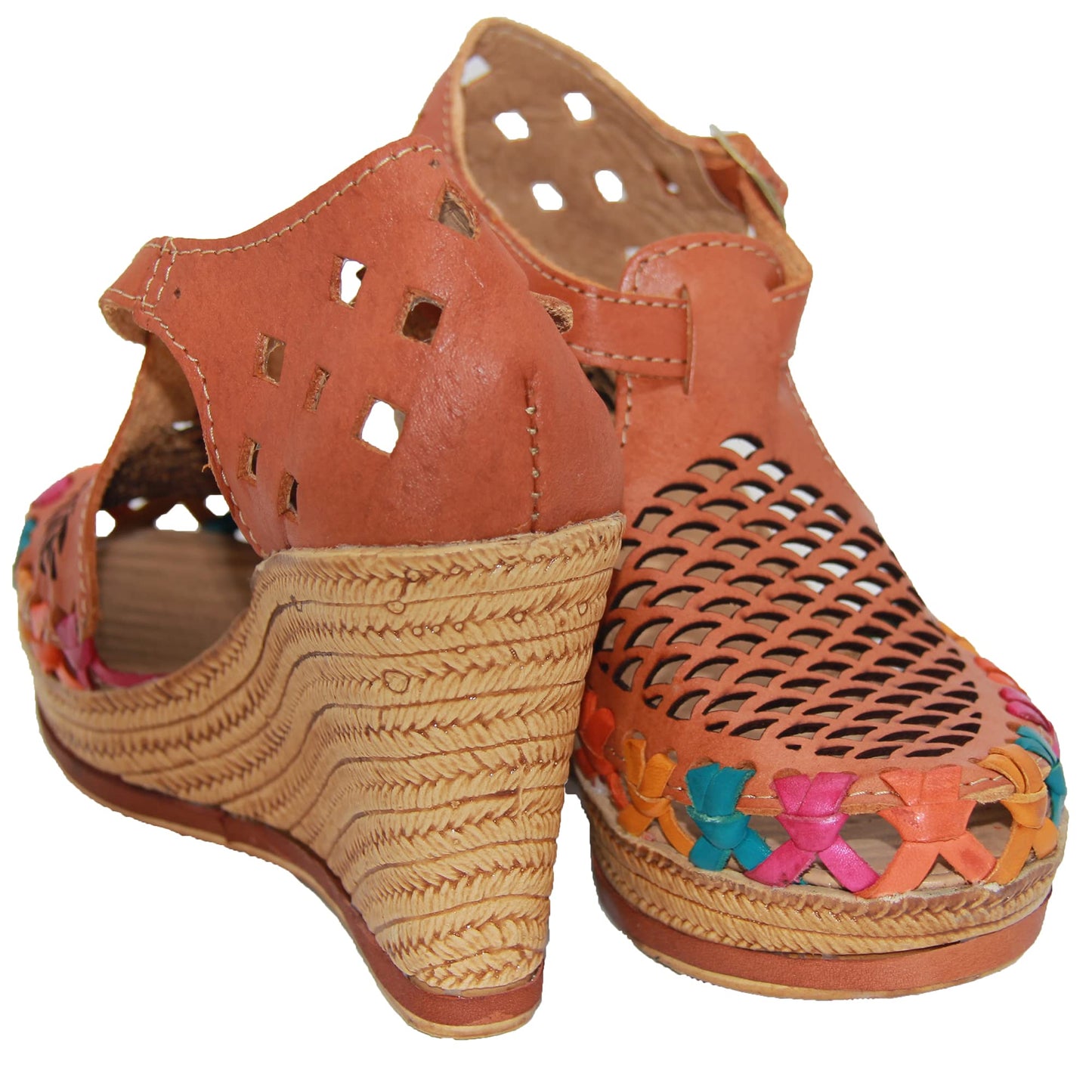 Women's Leather Mexican Huarache Wedge Sandal