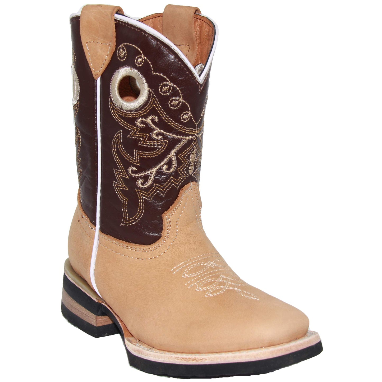 Kids Genuine Leather Square Toe Cowboy Boot (Toddler/Little Kid)