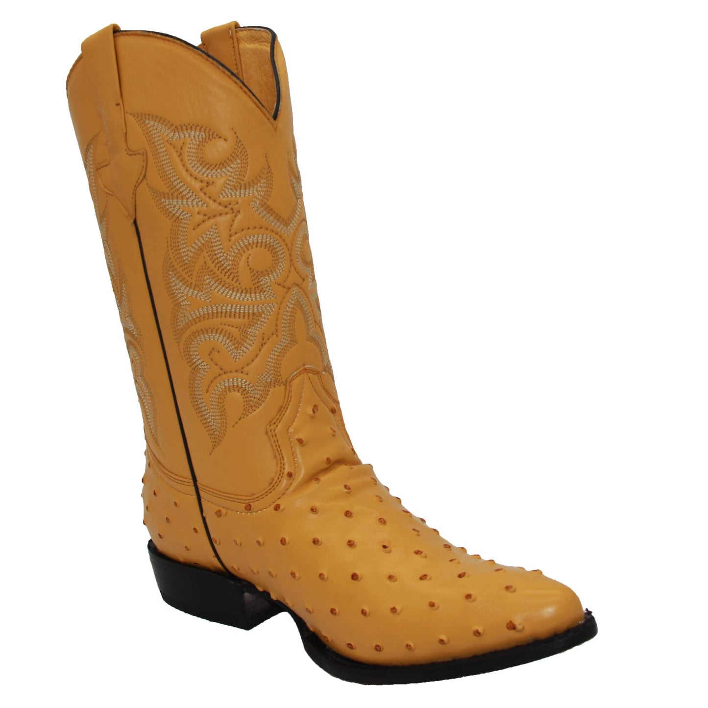 Men's Embossed Ostrich Quill Print Cowboy Boot