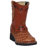 Toddler Infant Snake Print Leather Western Boot