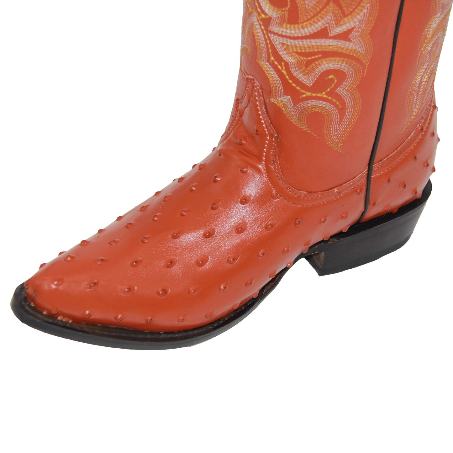 Men's Embossed Ostrich Quill Print Cowboy Boot