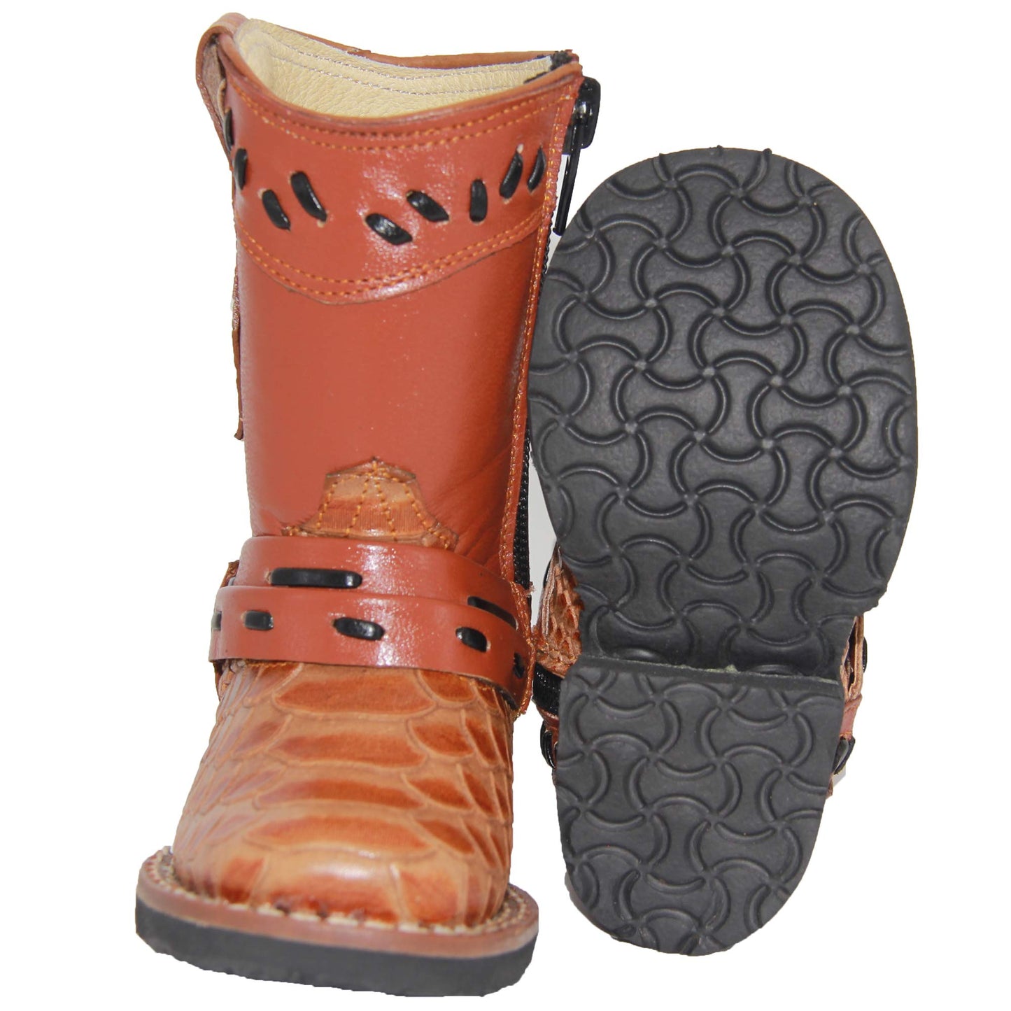 Toddler Infant Snake Print Leather Western Boot