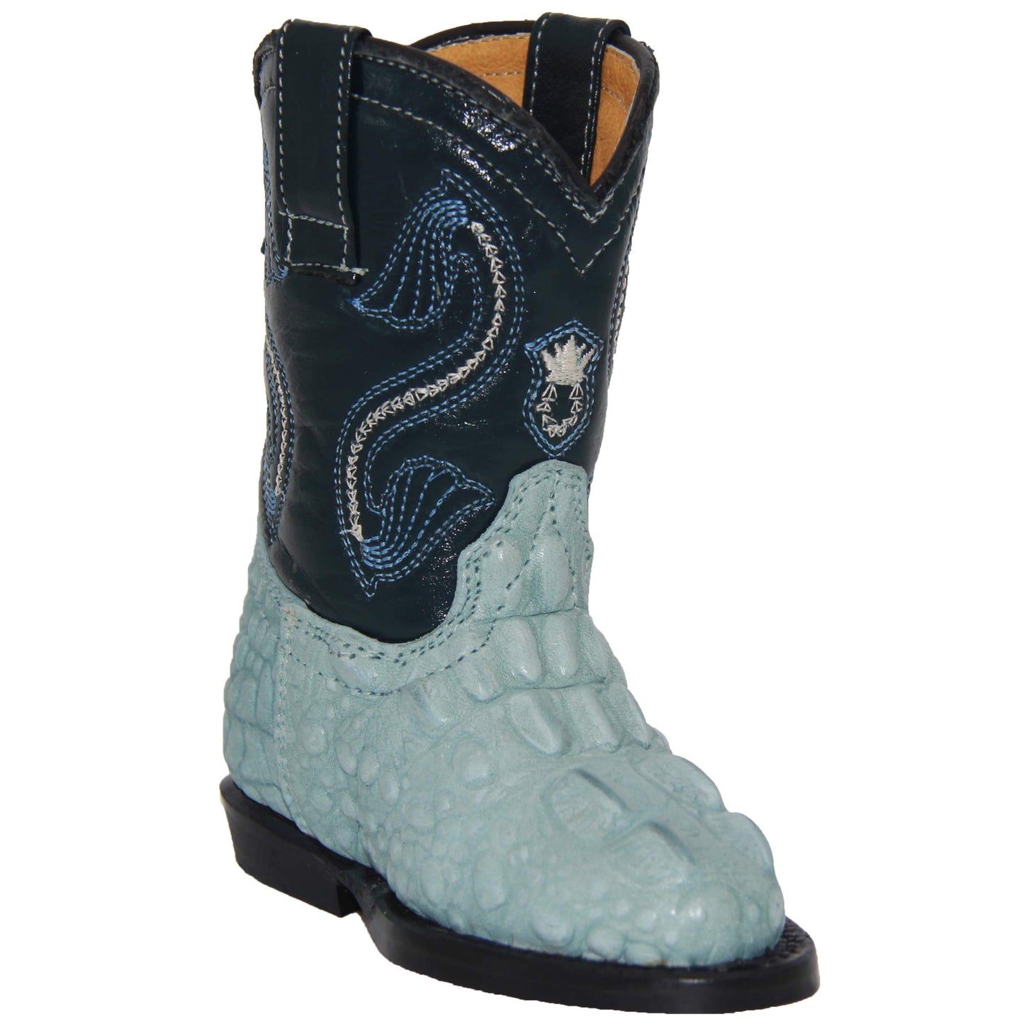 Toddler Infant Crocodile Print Oval Toe Western Boot