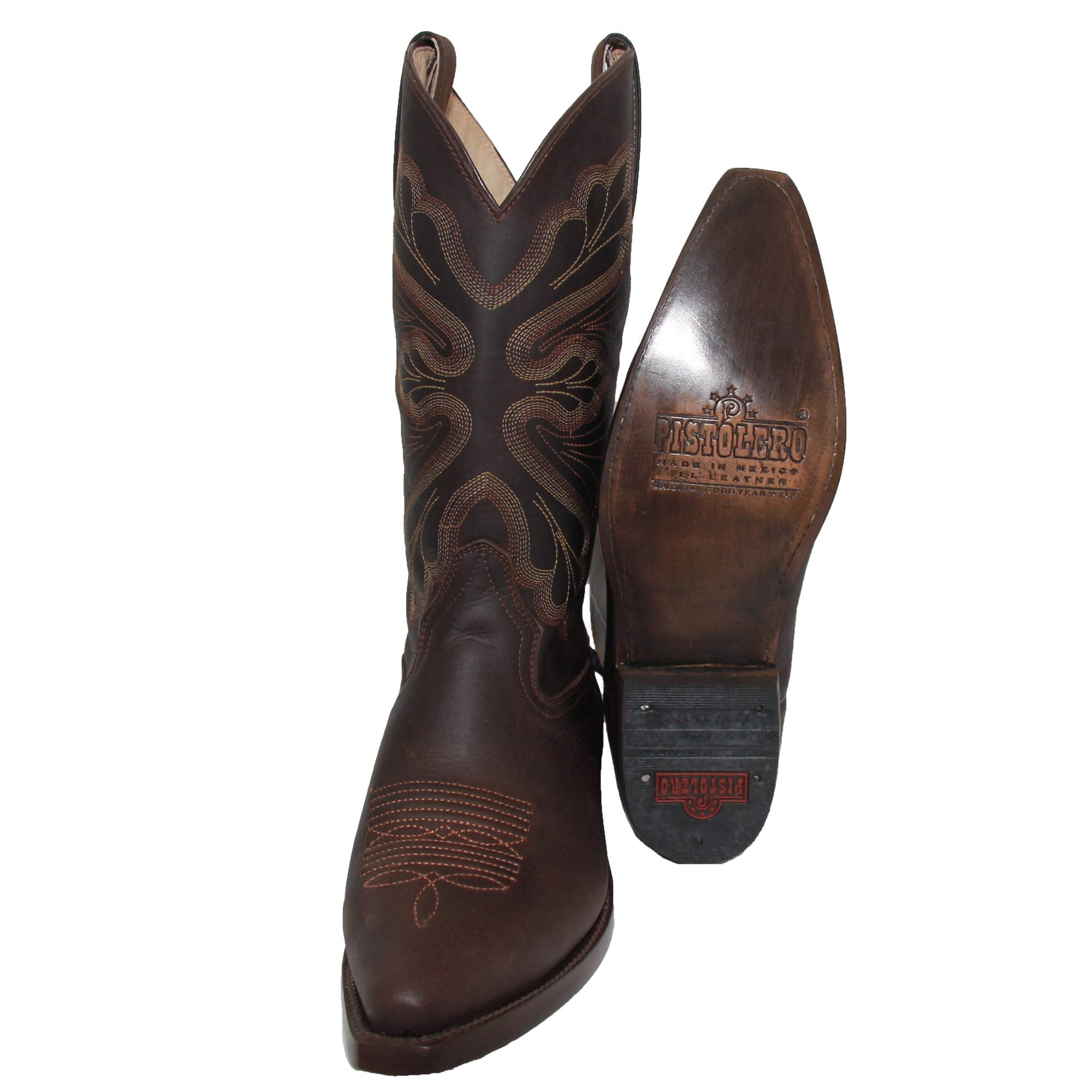 Men's Genuine Leather Cowboy Boots, J Toe Western Leather Boots