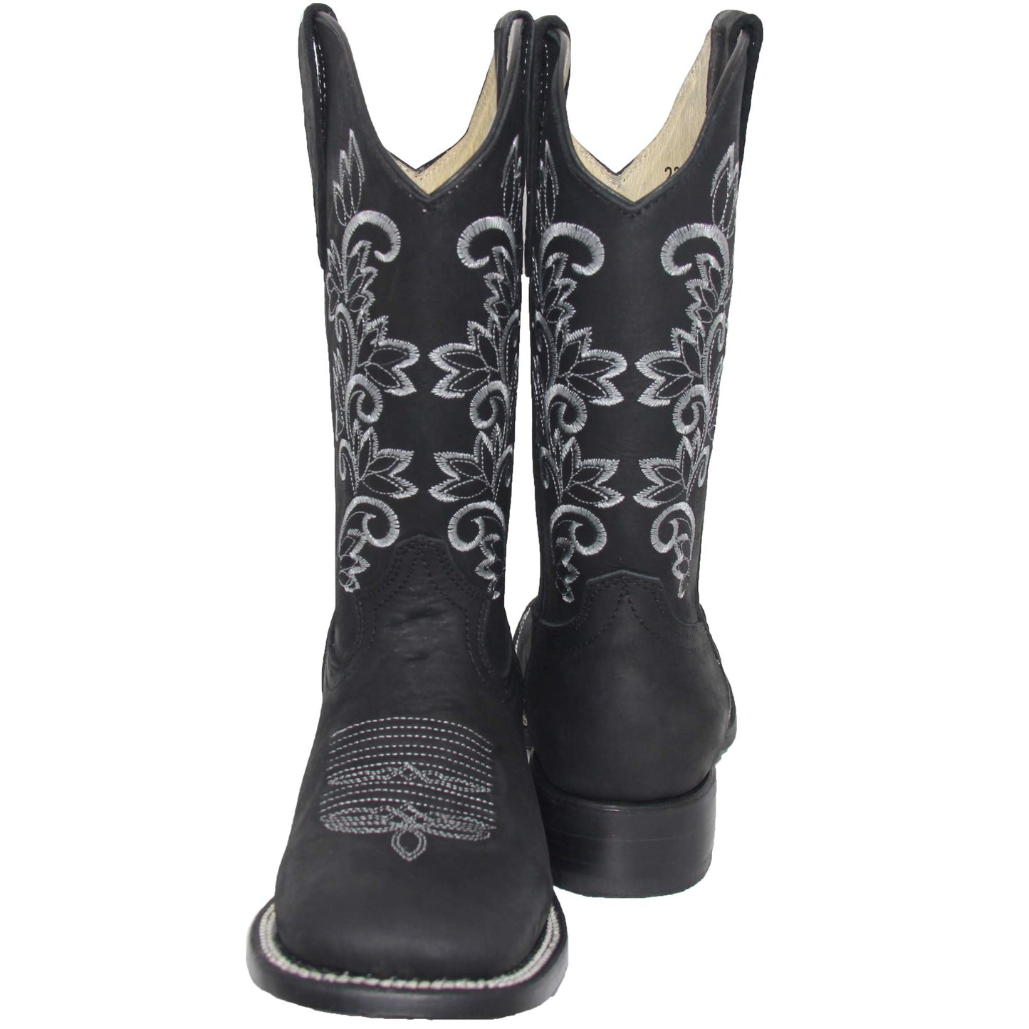 Womens Embroidered Leather Cowgirl Cowboy Square Toe Western Boots