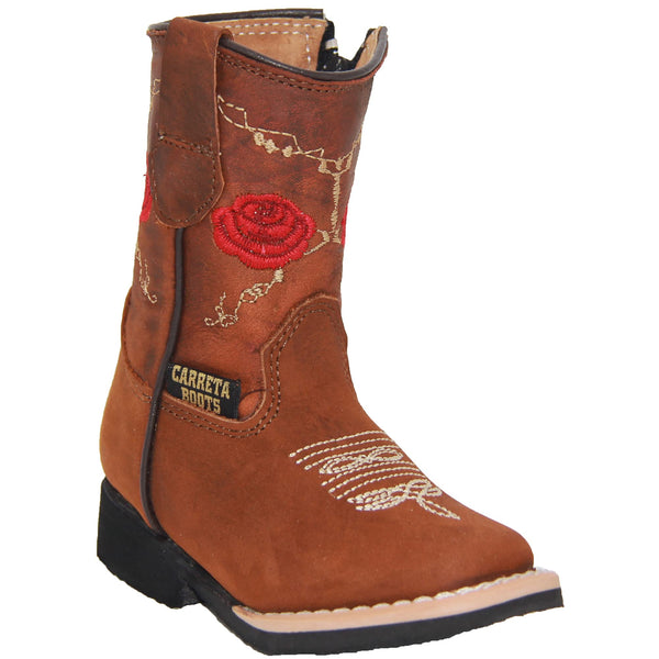 Infant Girls Floral Rose Embroidered Cowgirl Boot