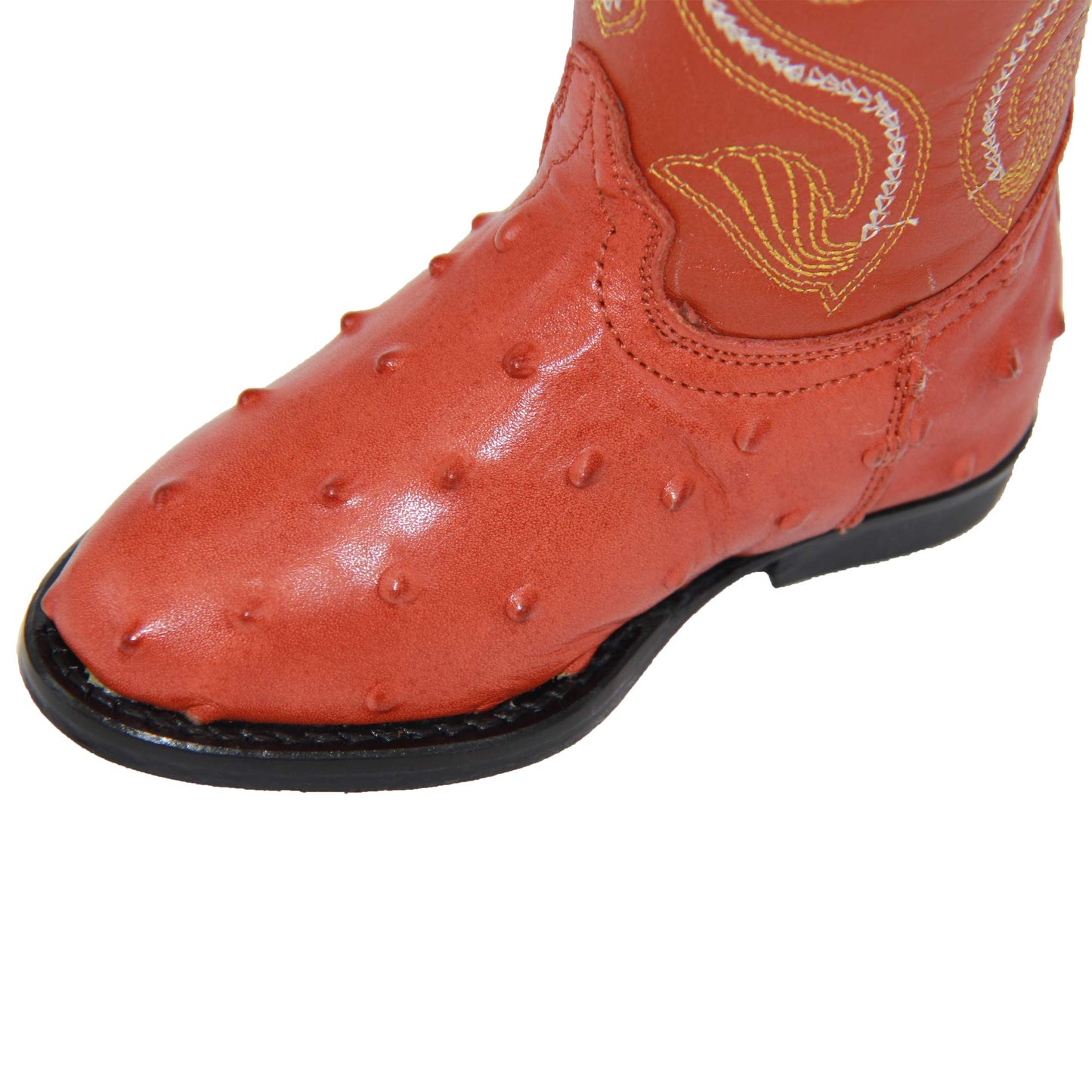 Infant Toddler Oval Toe Ostrich Print Cowboy Boot