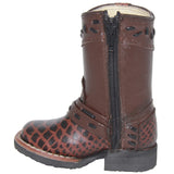 Toddler Infant Snake Print Leather Western Boot