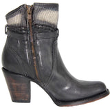 Womens Leather Western Cowboy Ankle Boot