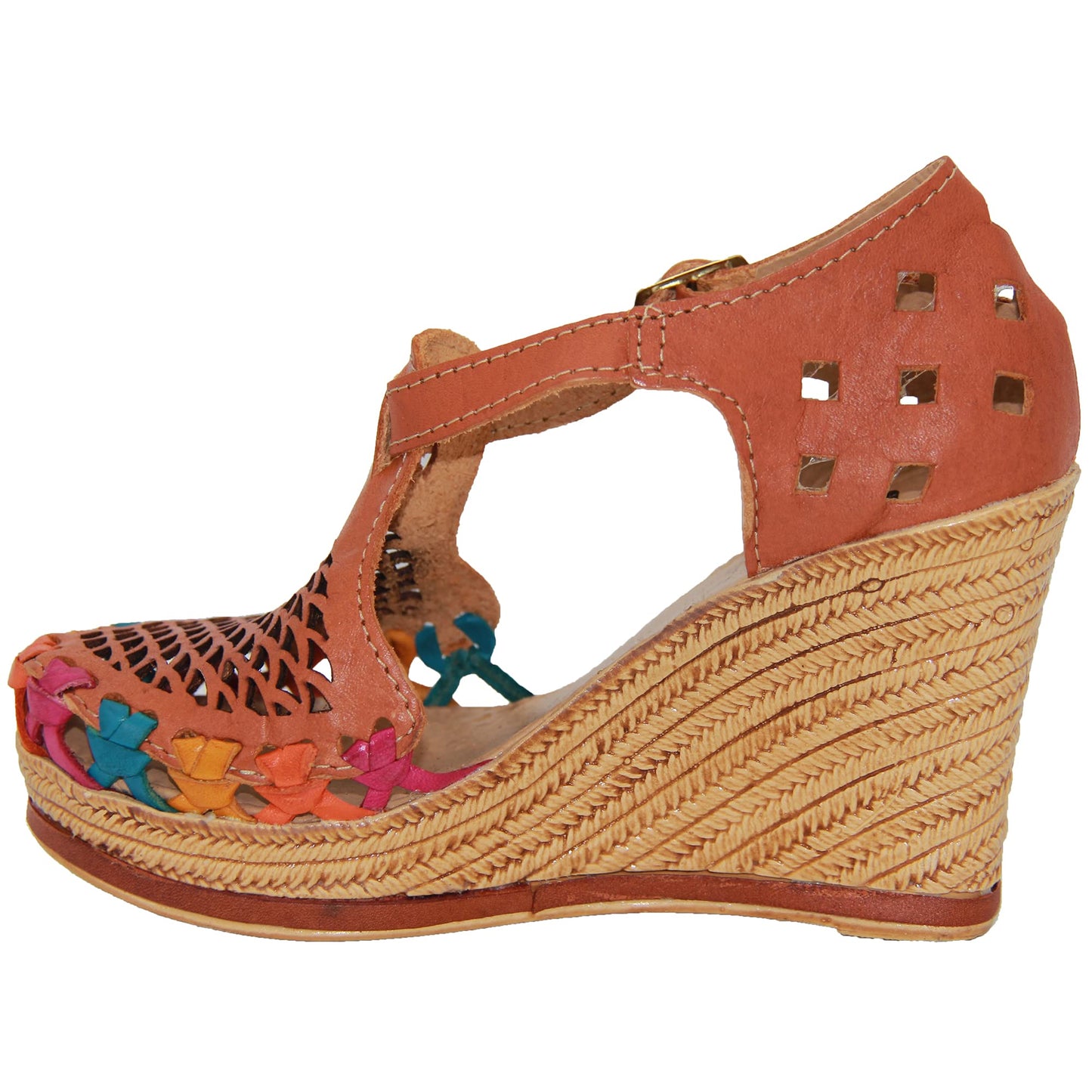 Women's Leather Mexican Huarache Wedge Sandal