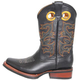 Mens Genuine Leather Square Toe Rodeo Cowboy Boot