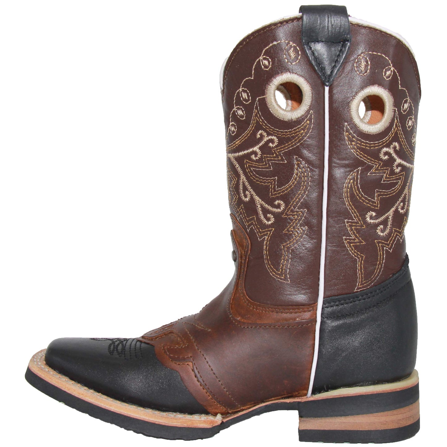 Kids Square Toe Studded Western Boot