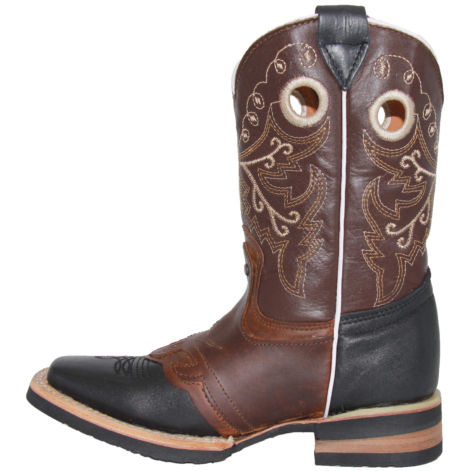 Kids Square Toe Studded Western Cowboy Boot
