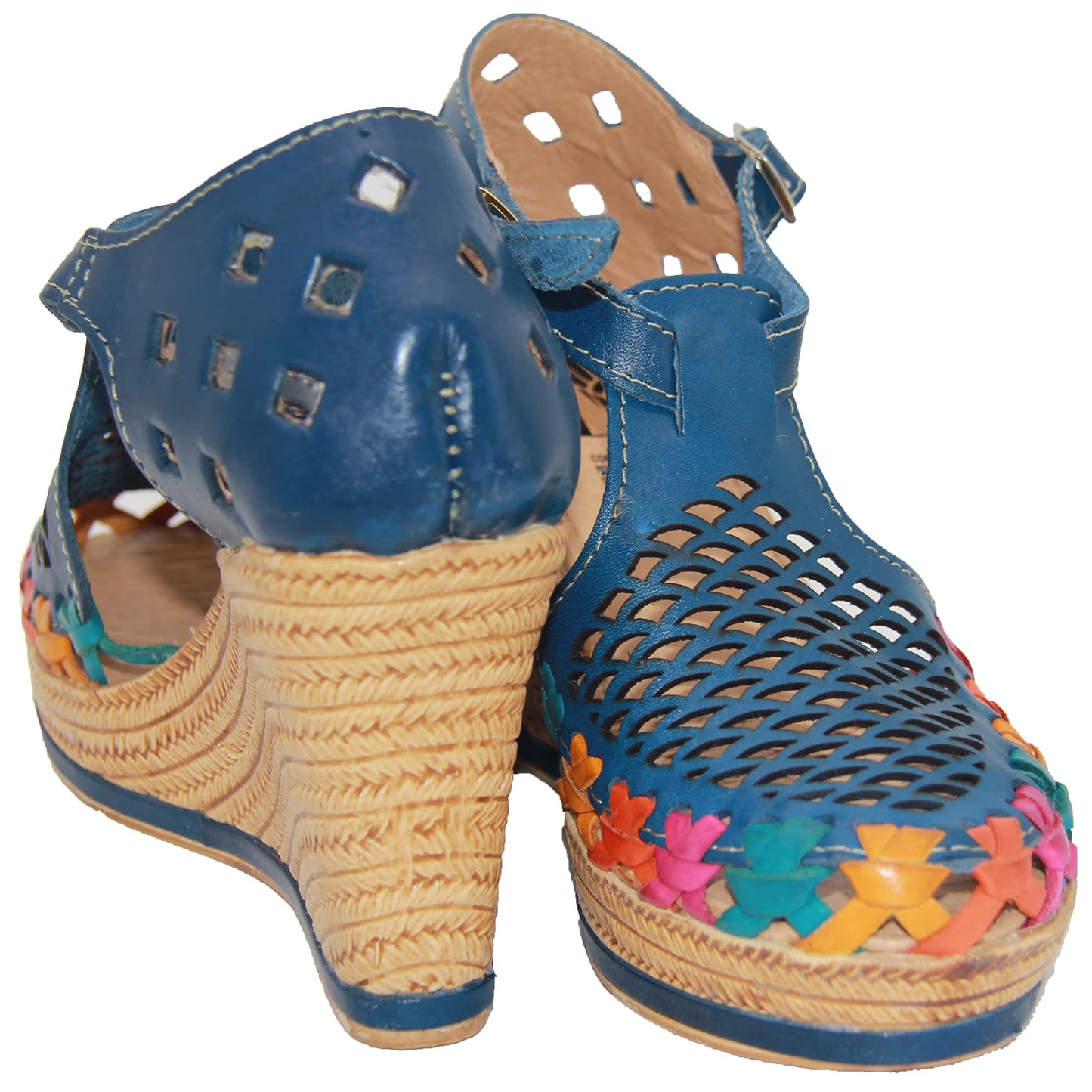 Women's Leather Mexican Huarache Wedge Sandal