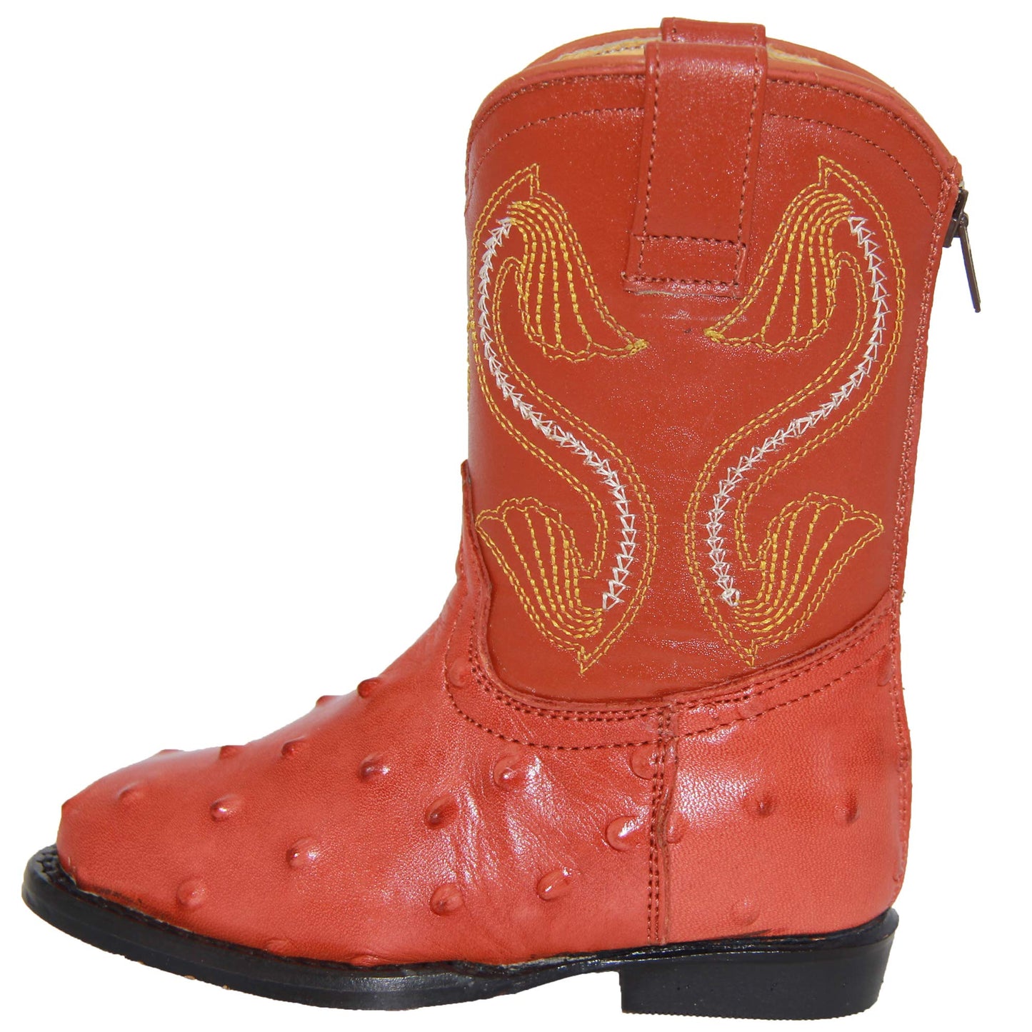 Infant Toddler Oval Toe Ostrich Print Cowboy Boot