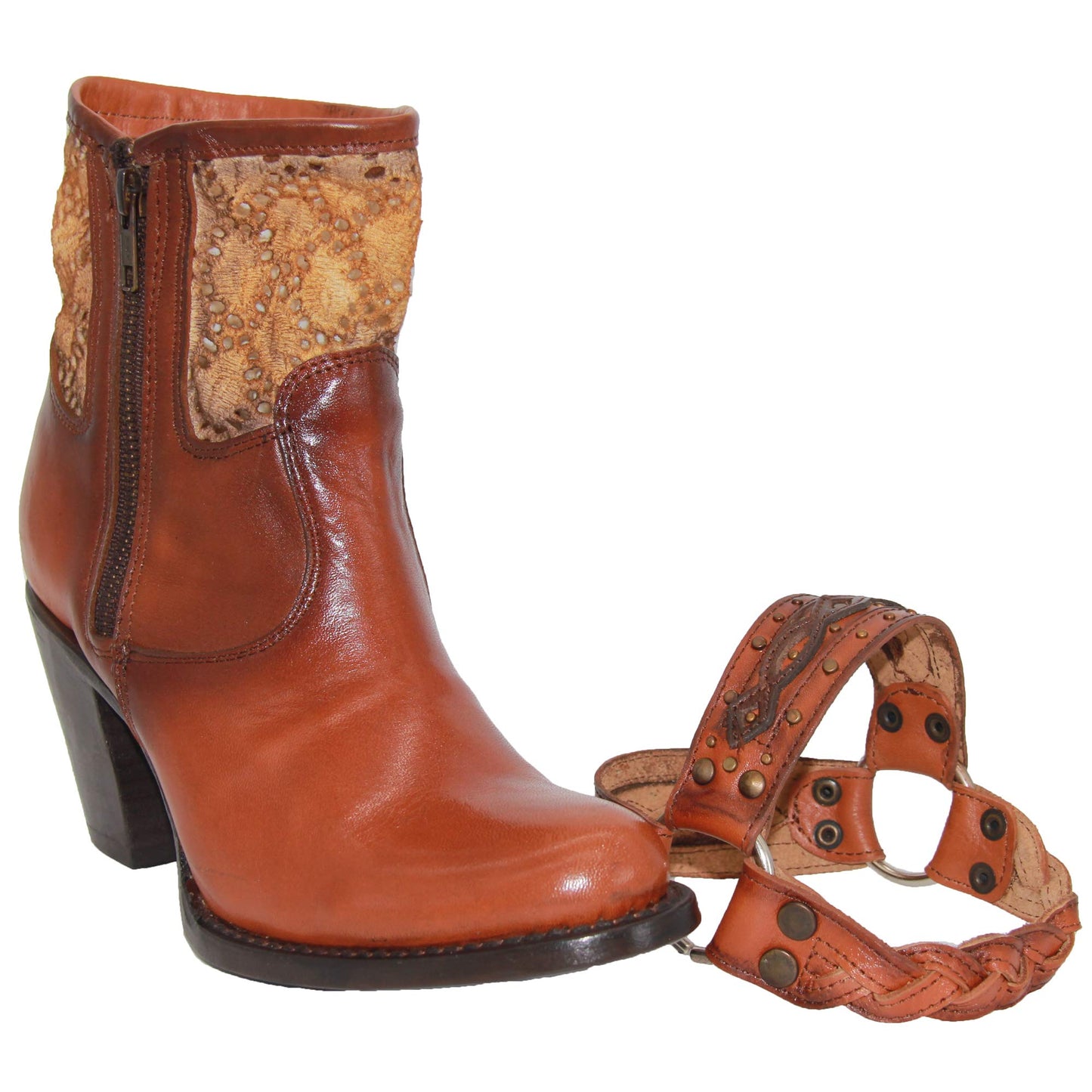 Women's Harness Short Ankle Cowgirl Boot