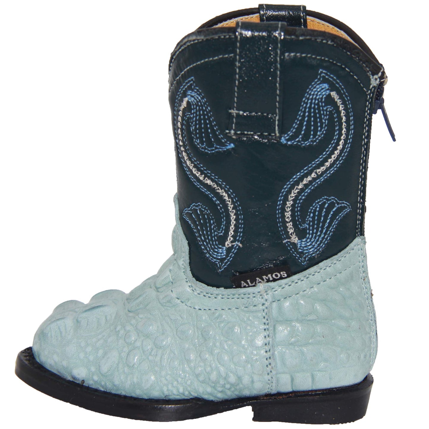 Toddler Infant Crocodile Print Oval Toe Western Boot