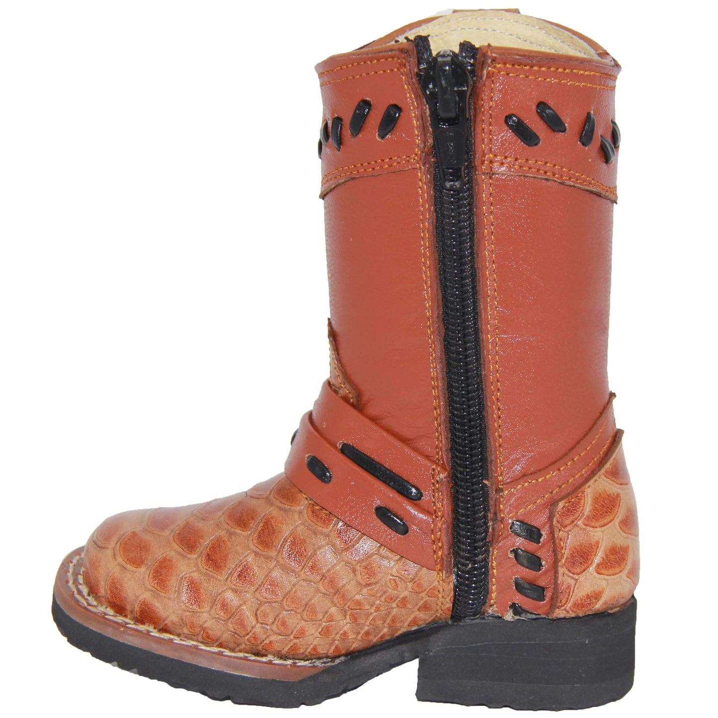 Toddler Infant Snake Print Leather Western Boot