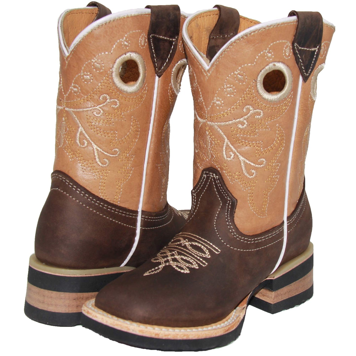 Kids Genuine Leather Square Toe Cowboy Boot (Toddler/Little Kid)