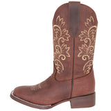 Womens Embroidered Leather Cowgirl Cowboy Square Toe Western Boots