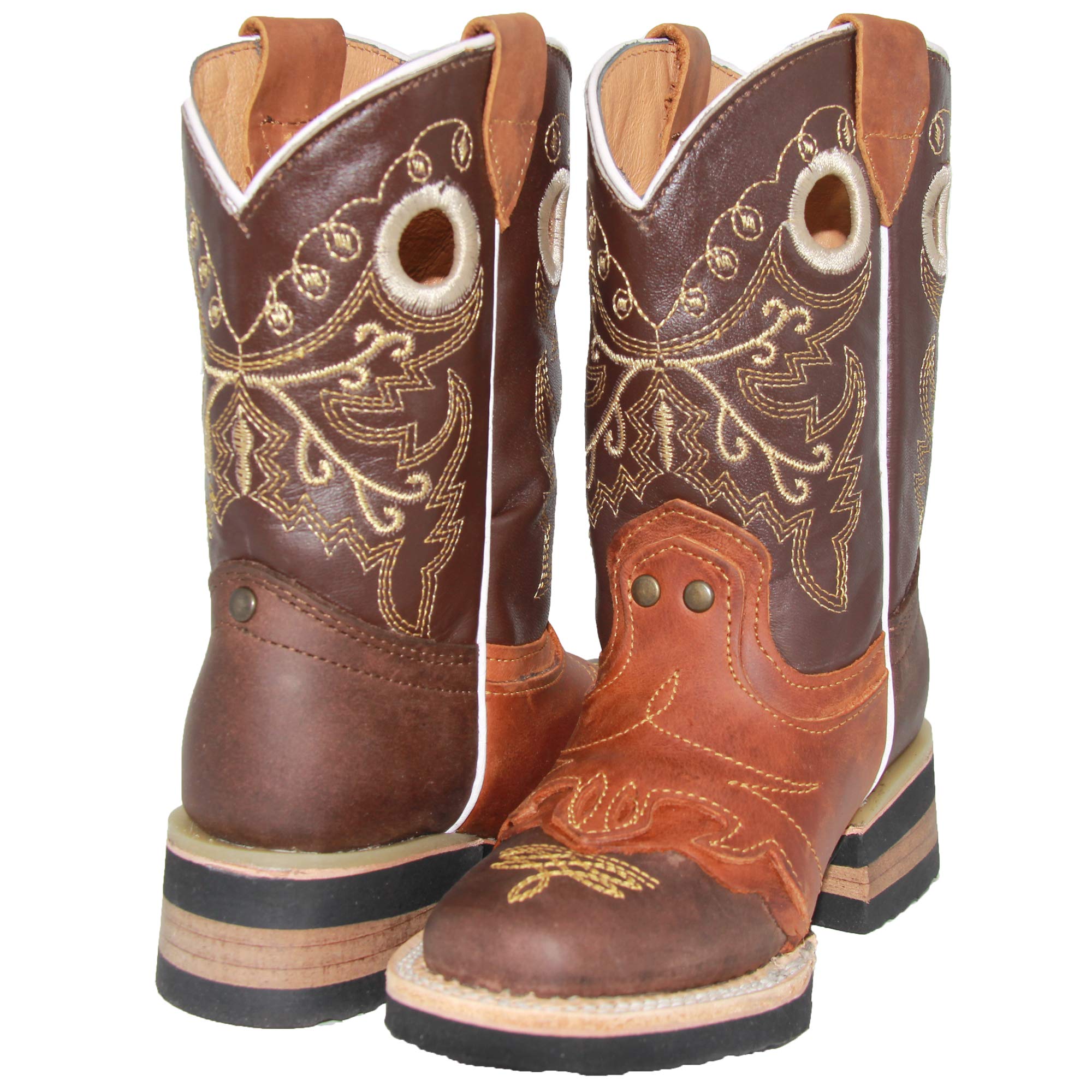 Kids Square Toe Studded Western Cowboy Boot