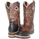 Kids Square Toe Studded Western Boot