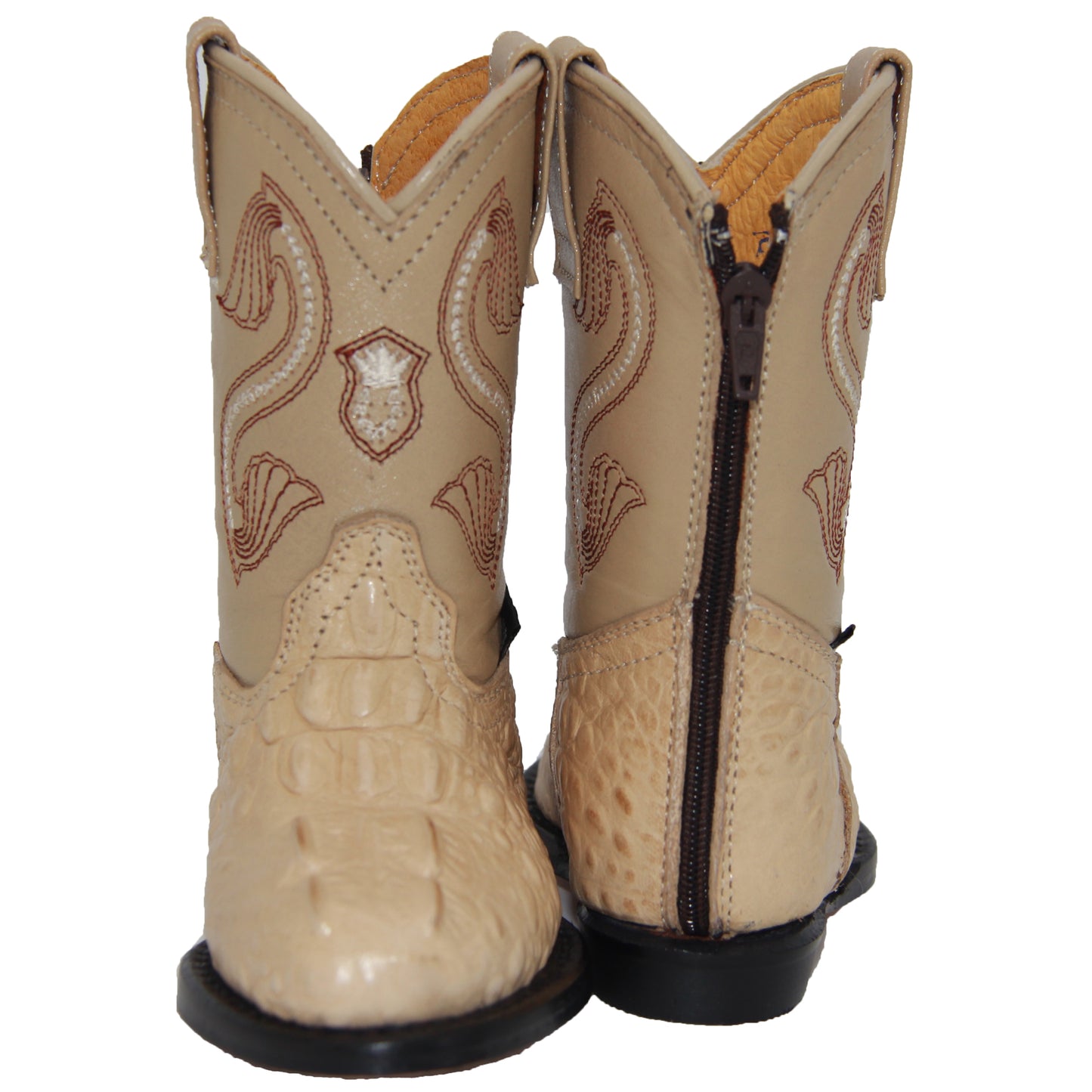 Toddler Infant Crocodile Print Oval Toe Western Boot