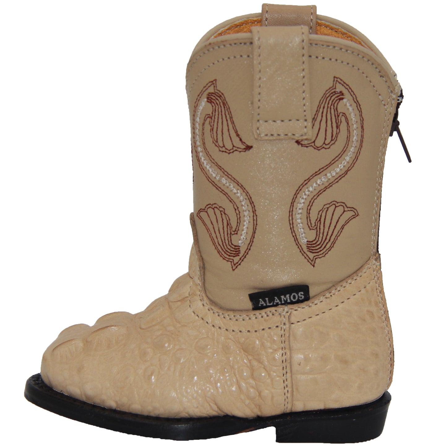 Toddler Infant Crocodile Print Oval Toe Western Boot